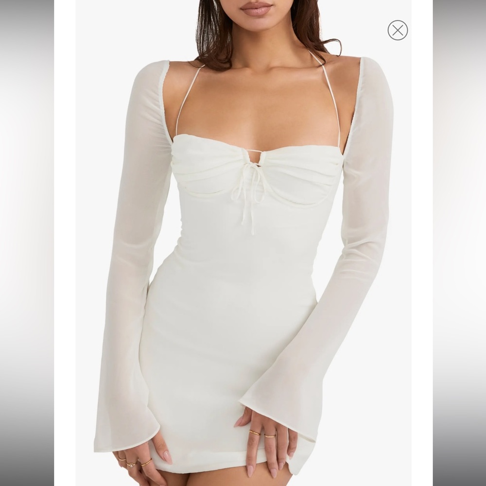 House of CB Babydoll Georgette Halter Minidress - Picture 2 of 11